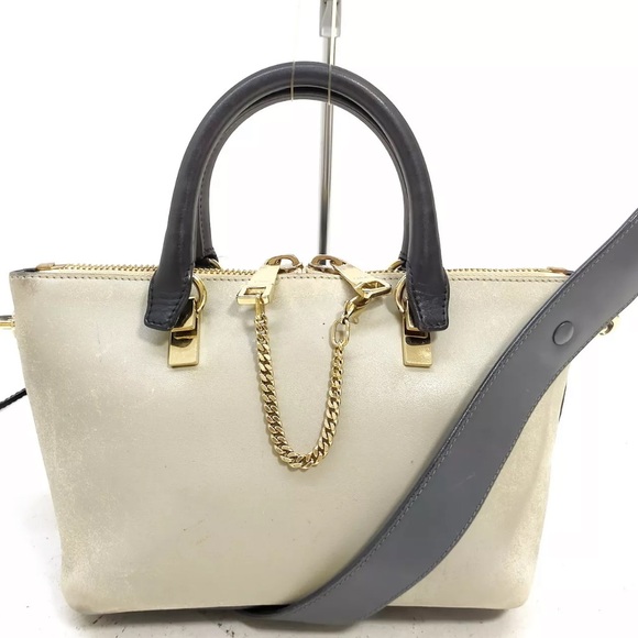 AUTH Smooth Calfskin Mini Baylee Two Toned Tote - Picture 2 of 9